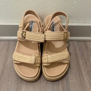 Steve Madden Tan Woven Strap Sandals
